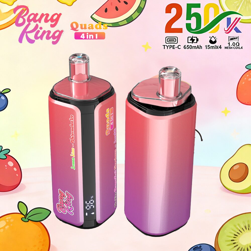 Bang King 250000 250K Puffs 4 In 1 Flavors Original Rechargeable LED Display Disposable Vape - Image 17