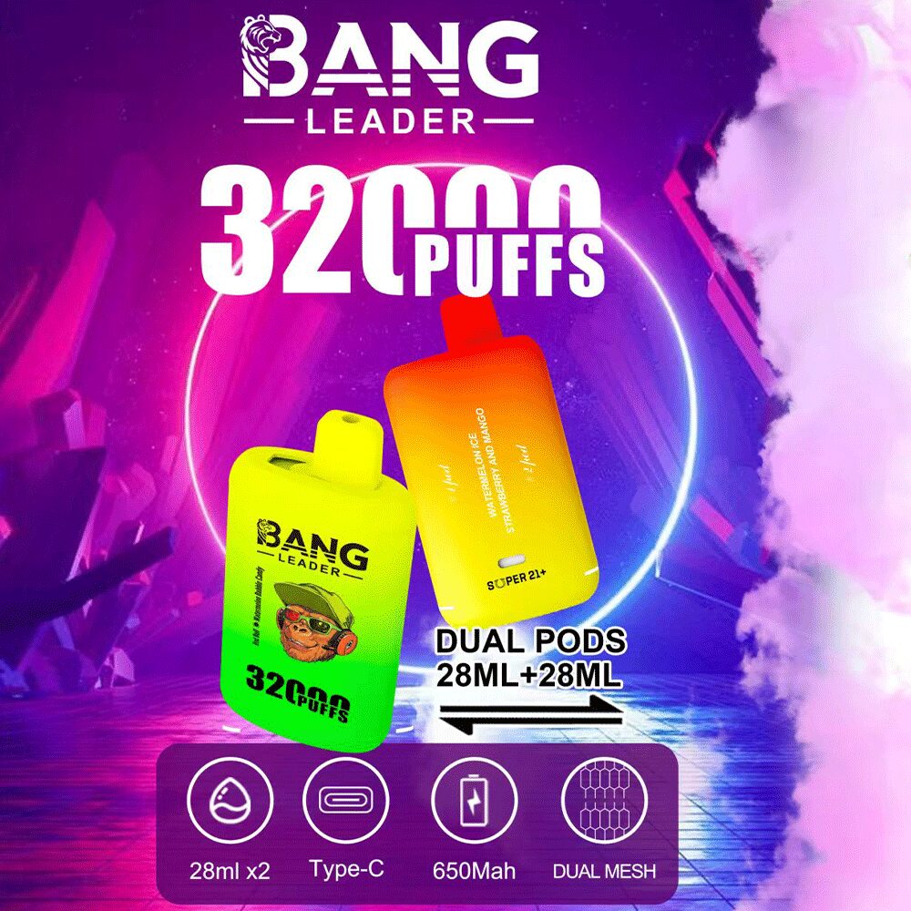 Bang Leader 32000 32k Puffs 0% 2% 3% 5% Nicotine Double Taste Disposable Vape