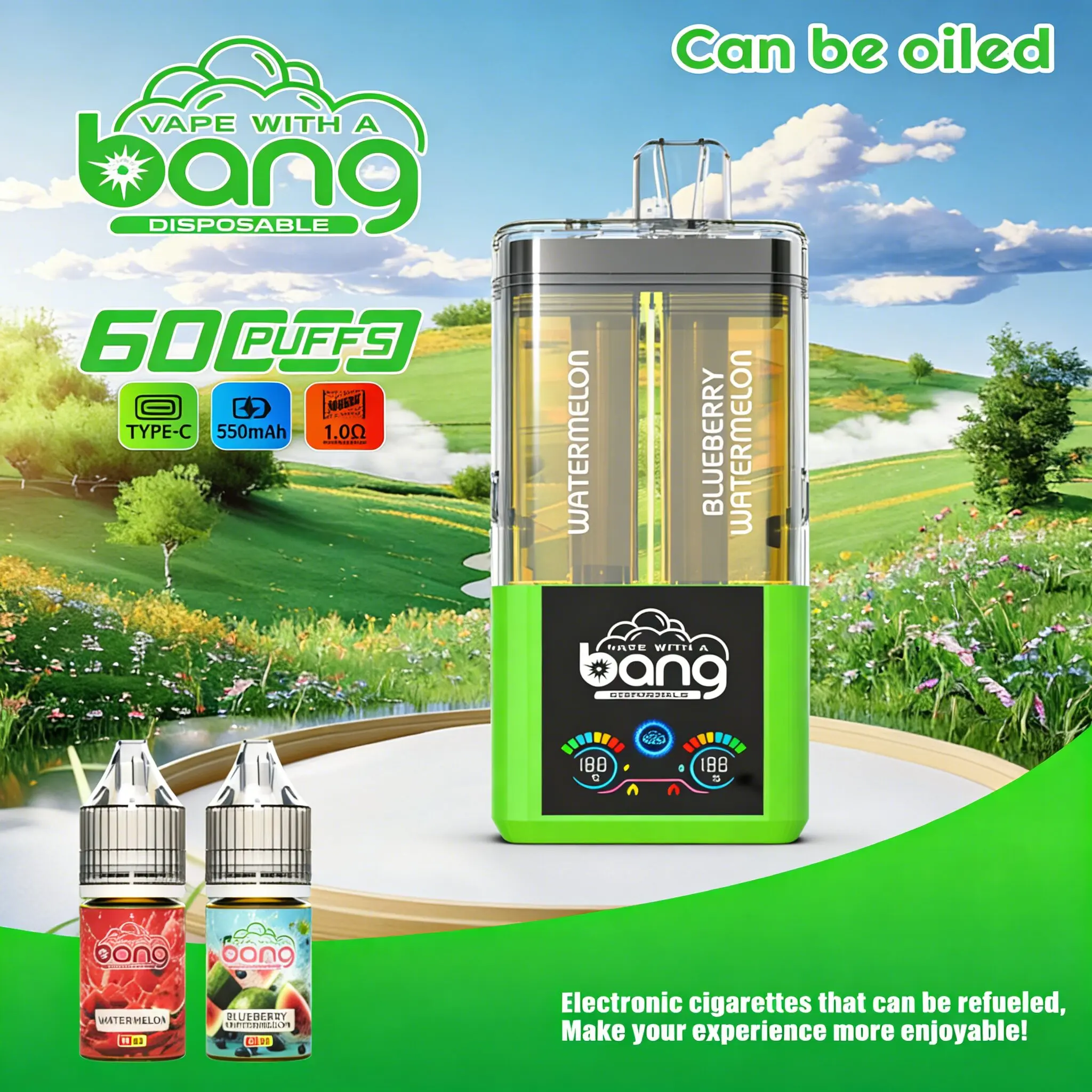 Bang 60K 60000 Puffs Dual Flavors Rechargeable Original Refillable Oil Vape - Image 24