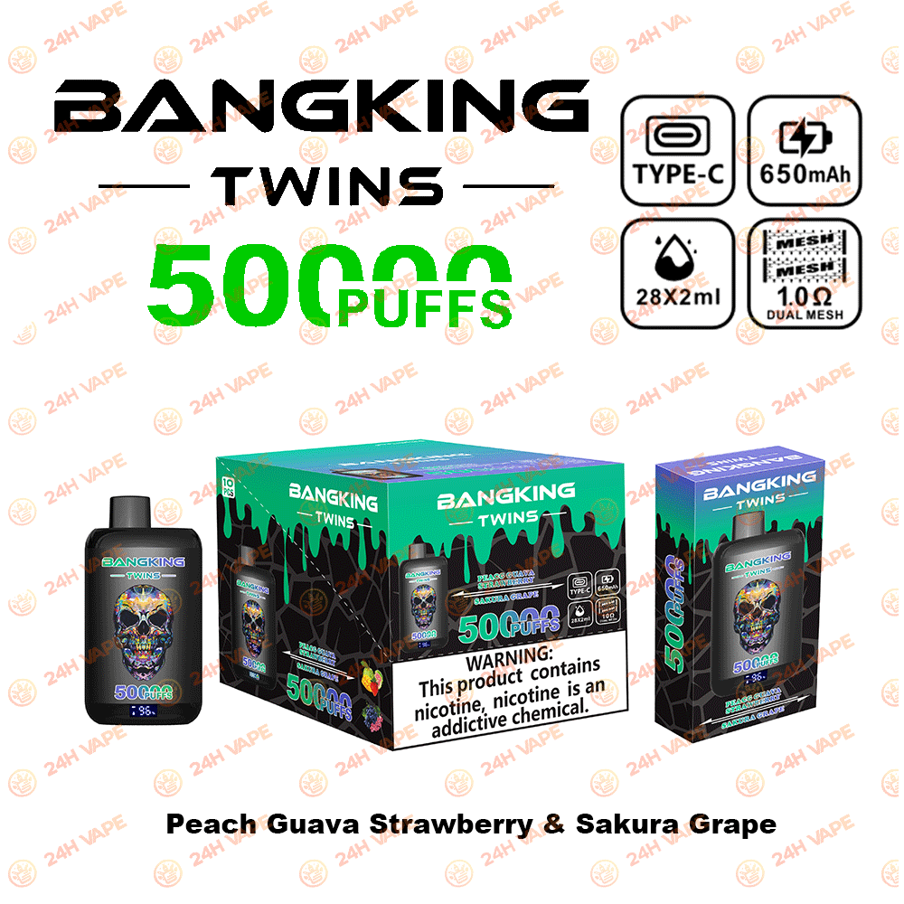Bang King Twins 50000 50K Puffs 2% 3% 5% Nicotine Double Taste LED Display Disposable Vape - Image 16