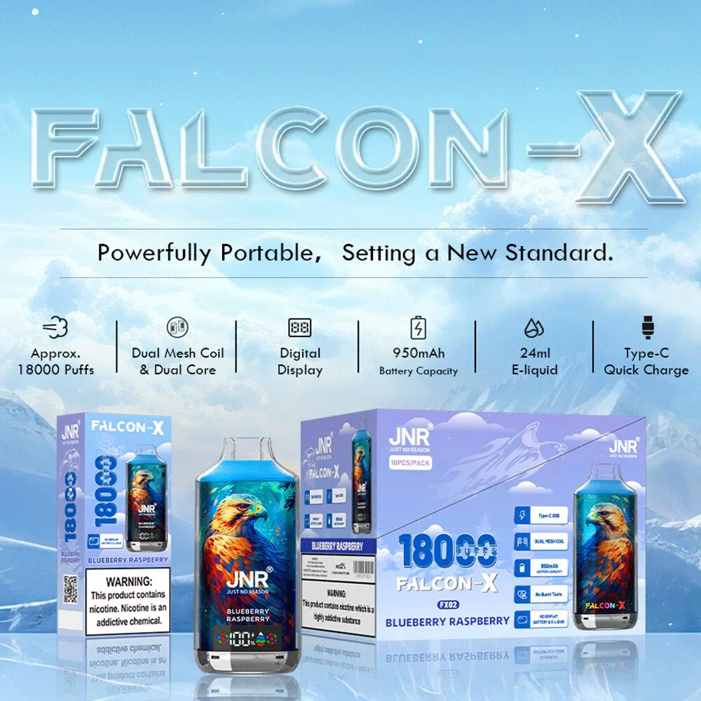 JNR FALCON X 18000 18k Puffs Original Model LED Display Disposable Vape - Image 4