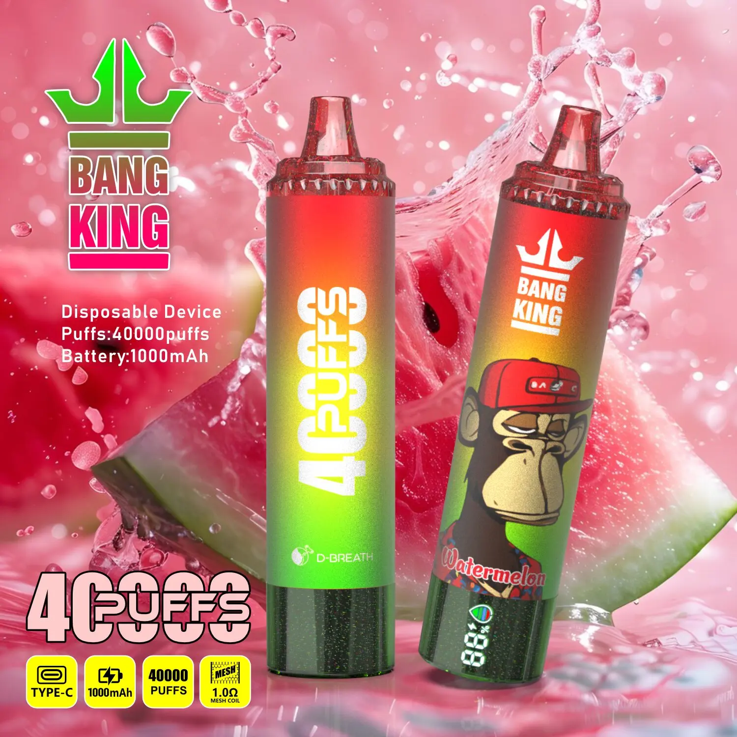 Bang King Tornado 40000 40K Puffs Original LED Display Edition Disposable Vape Pen - Image 6