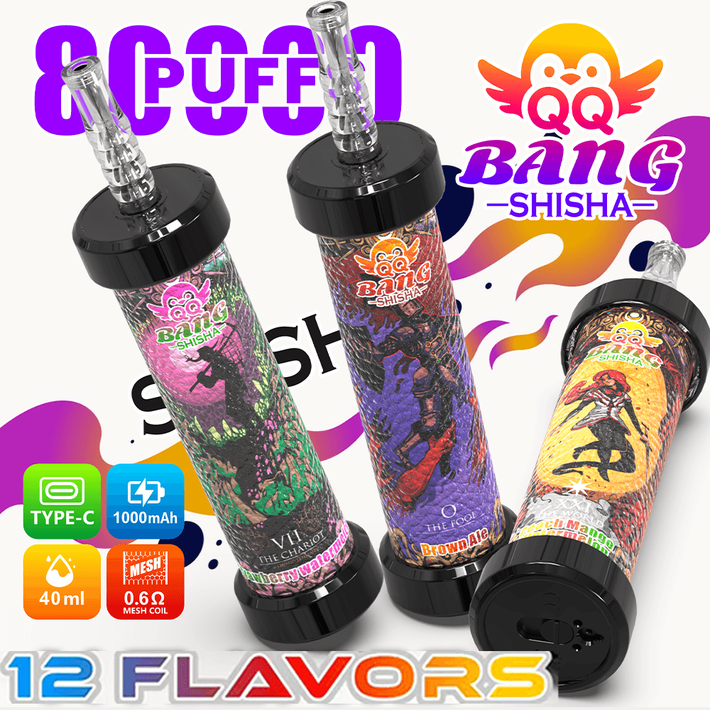 QQ Bang Shisha 80K Leather Edition Disposable Vape – Rechargeable DTL Big Cloud Hookah Vape - BangVapes