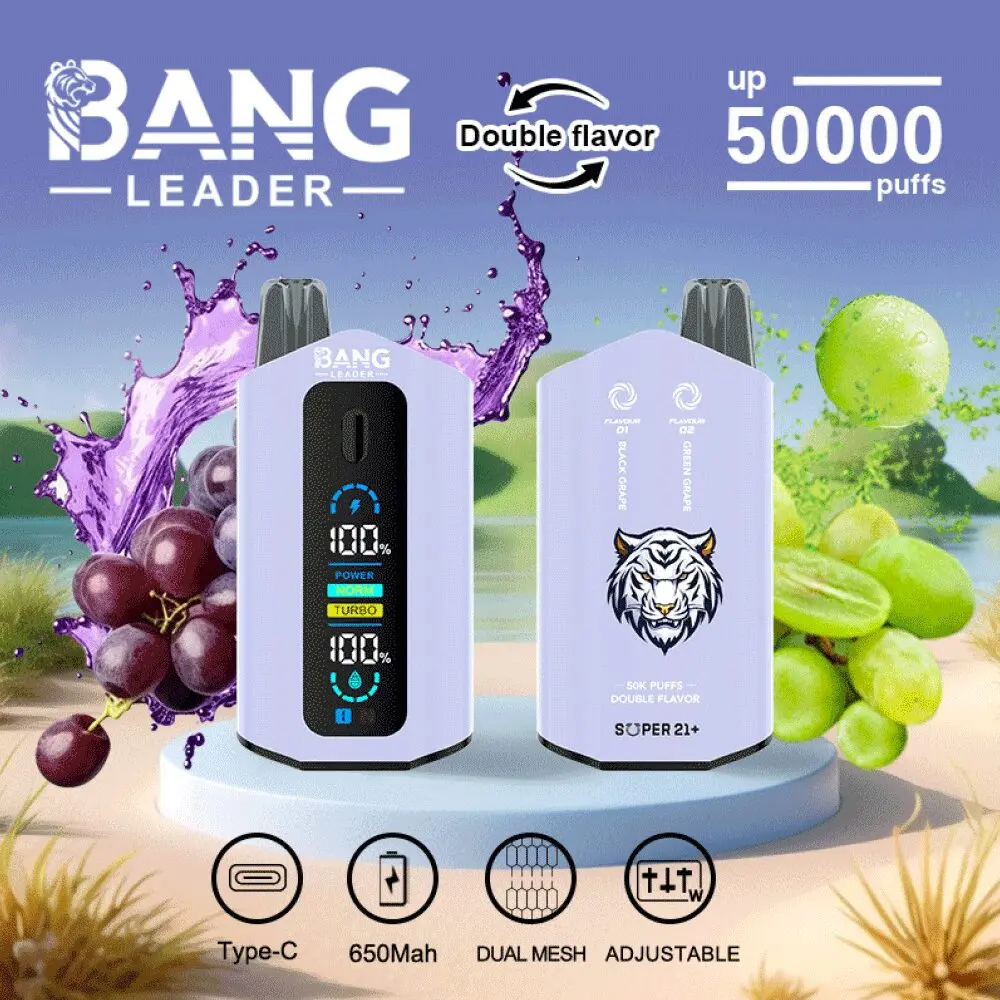 Bang Leader 50000 50K Puffs 2% 3% 5% Nicotine Double Taste LCD Display Disposable Vape - Image 24