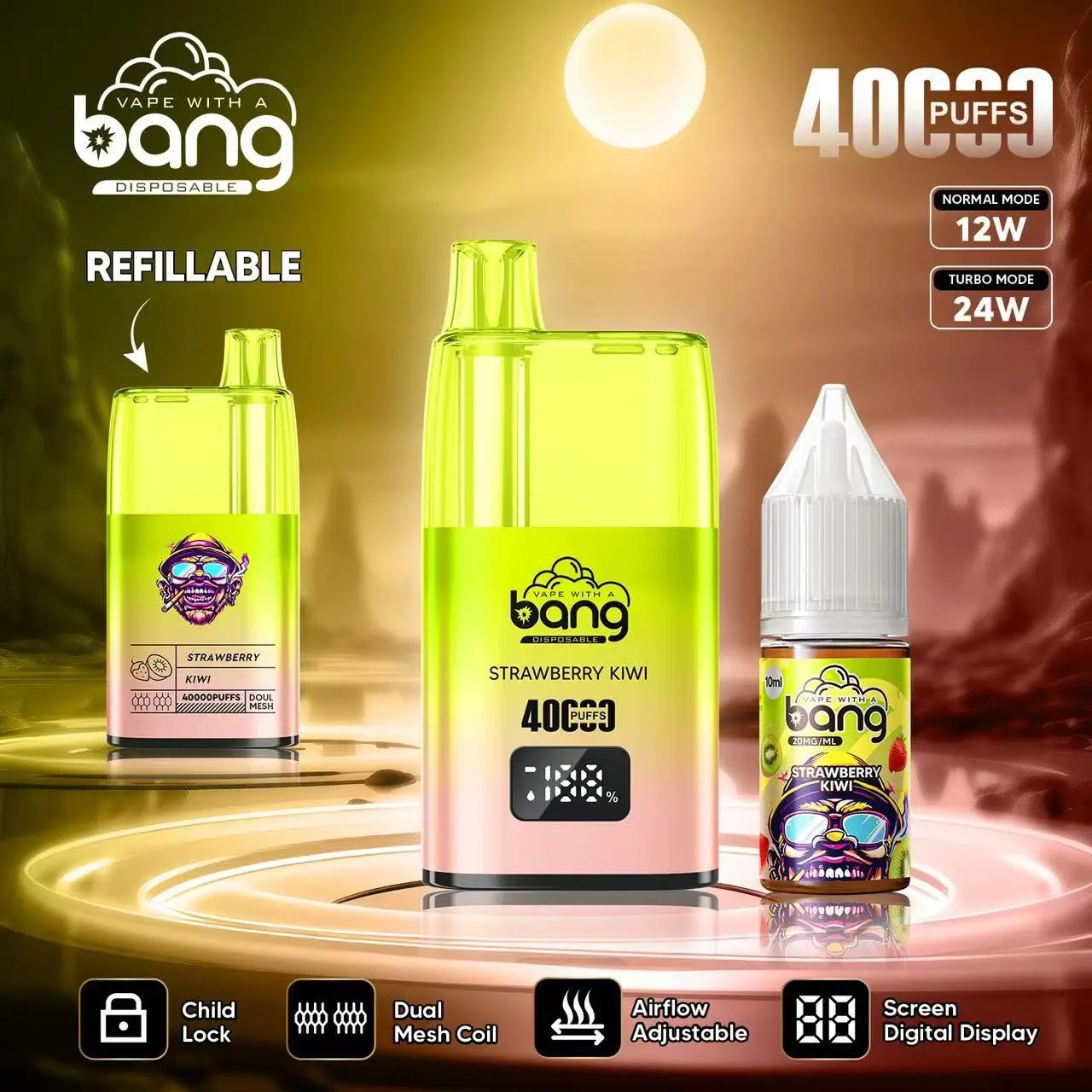 Bang 40000 40K Puffs LED Digital Display Screen Refillable Oil Vape - Image 10