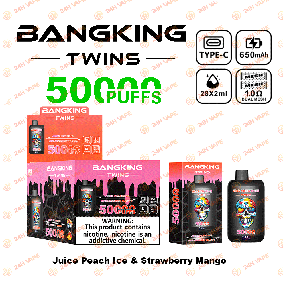 Bang King Twins 50000 50K Puffs 2% 3% 5% Nicotine Double Taste LED Display Disposable Vape - Image 22