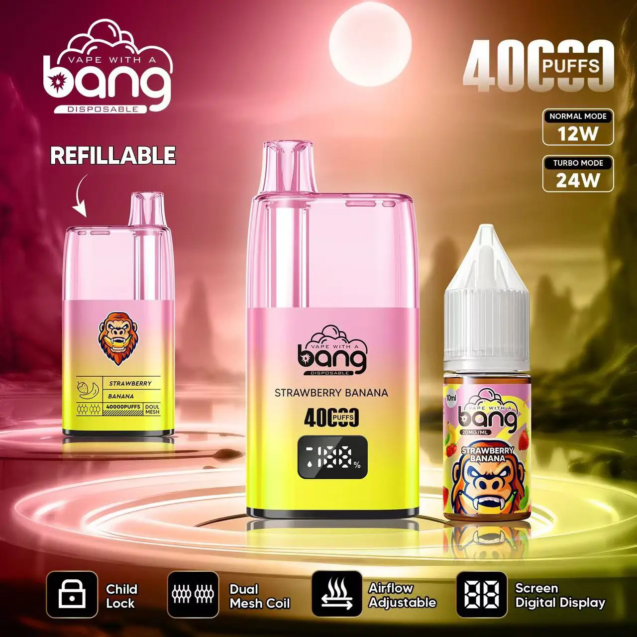 Bang 40000 40K Puffs LED Digital Display Screen Refillable Oil Vape - Image 12