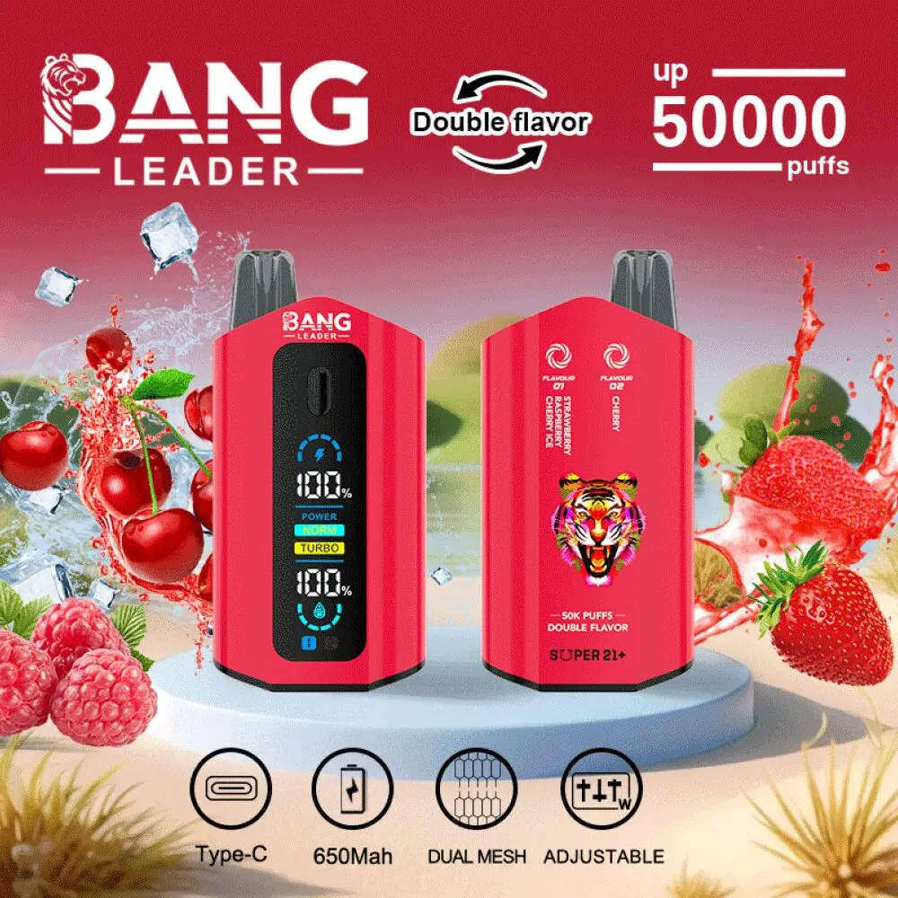 Bang Leader 50000 50K Puffs 2% 3% 5% Nicotine Double Taste LCD Display Disposable Vape - Image 6