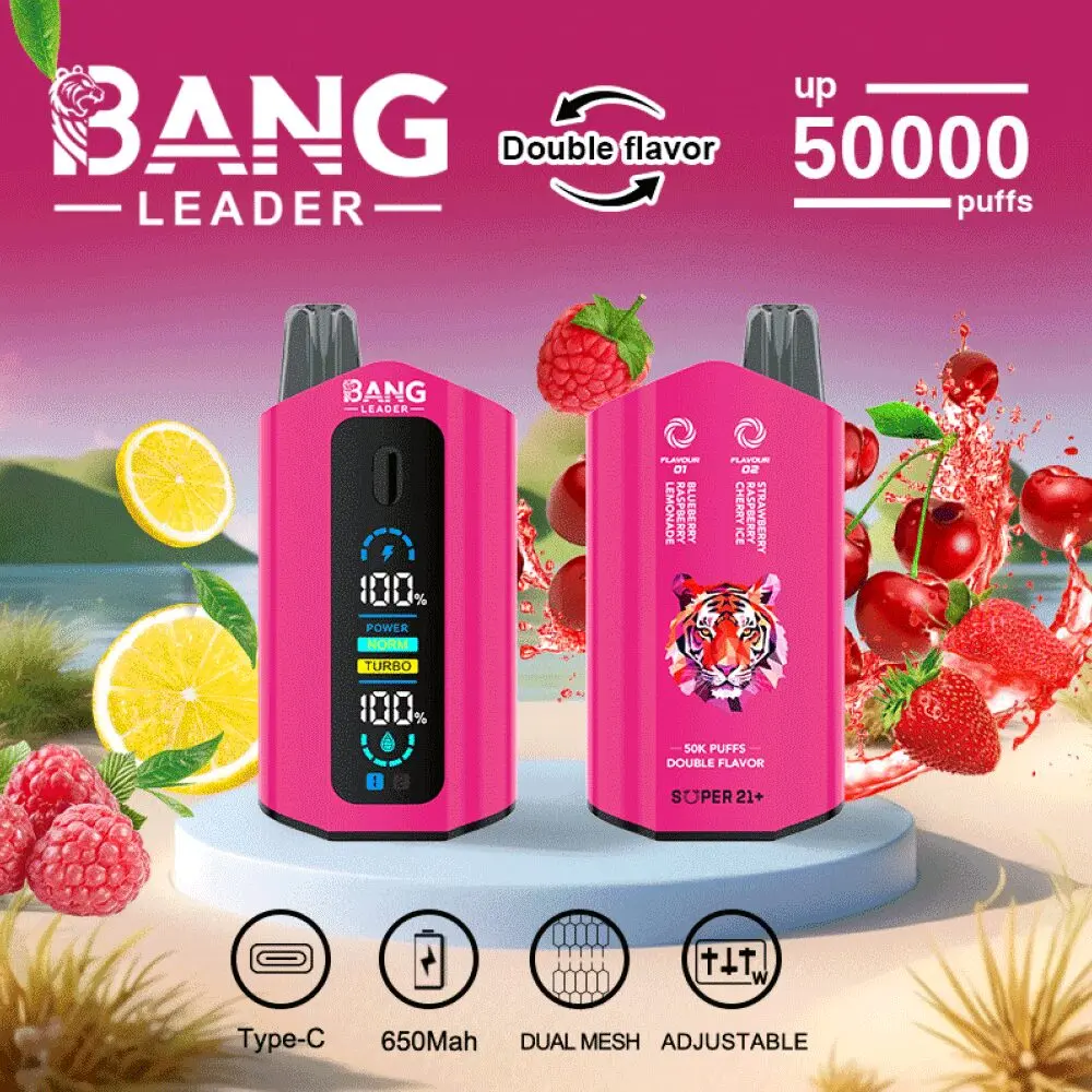 Bang Leader 50000 50K Puffs 2% 3% 5% Nicotine Double Taste LCD Display Disposable Vape - Image 22