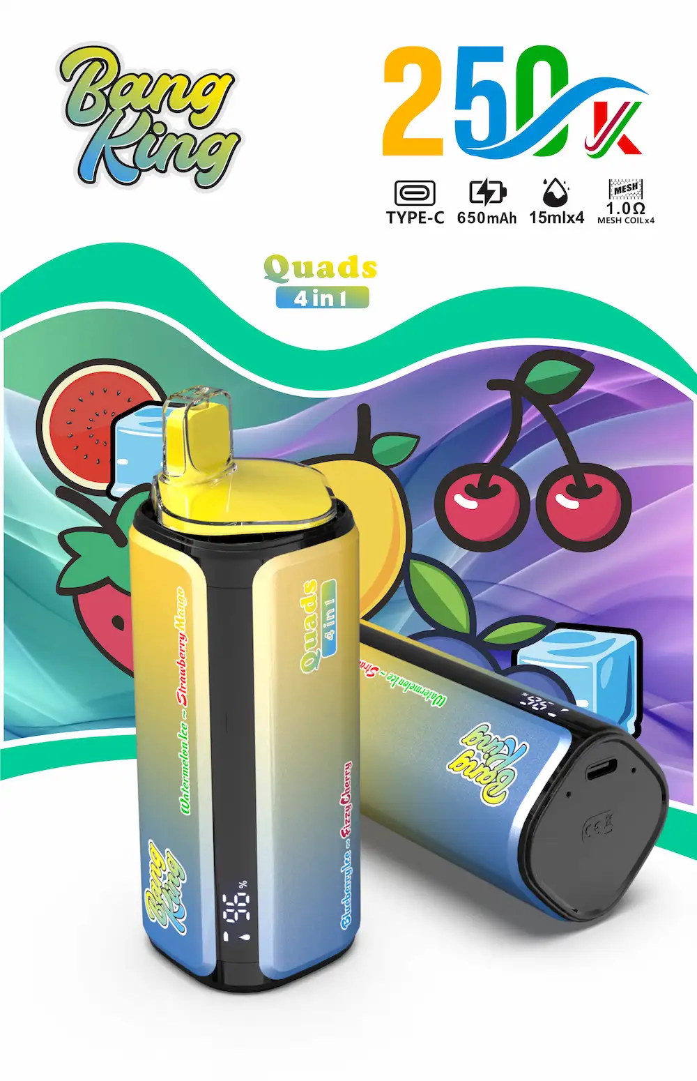 Bang King 250000 (250K) Puffs 4 in 1 Disposable Vape - Image 6
