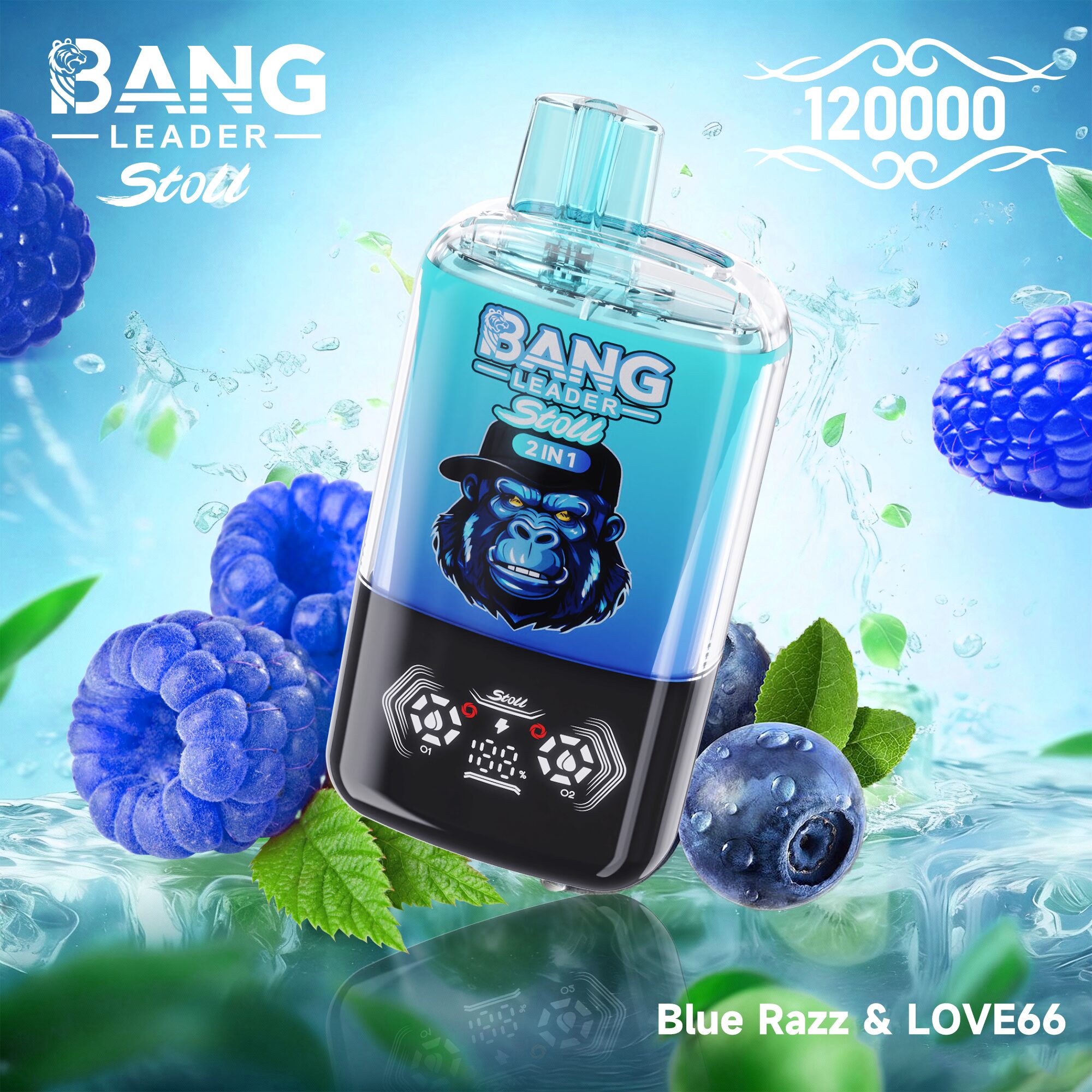 Bang Leader Stoll 120K 120000 Puffs Double Taste&Anti-Leak Design LED Display Disposable Vape - Image 3