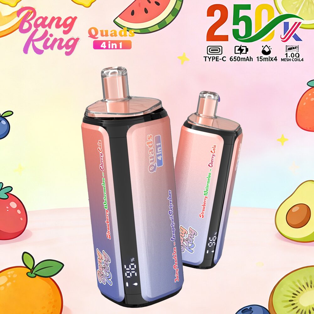 Bang King 250000 250K Puffs 4 In 1 Flavors Original Rechargeable LED Display Disposable Vape - Image 7