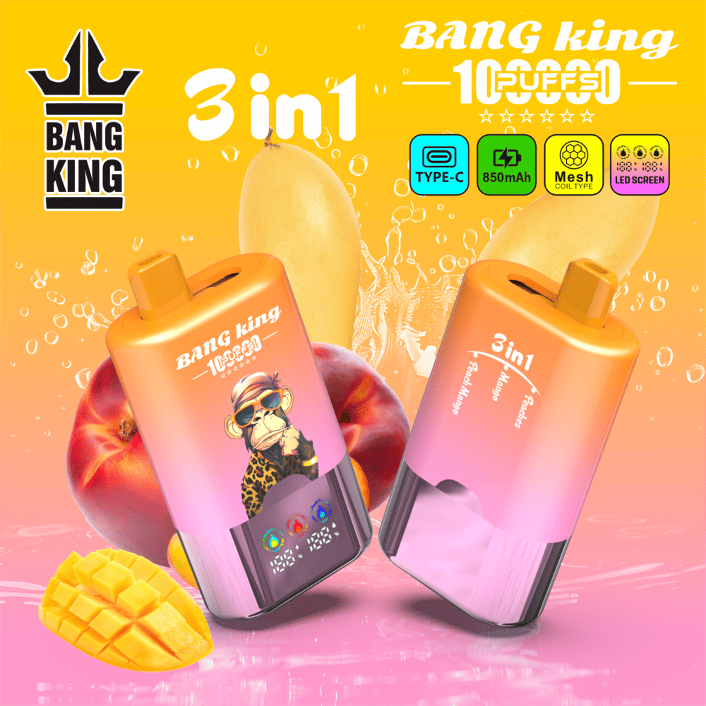 Bang King 100000 100K Puffs 3 In 1 Flavors Original Rechargeable LED Display Disposable Vape - Image 13