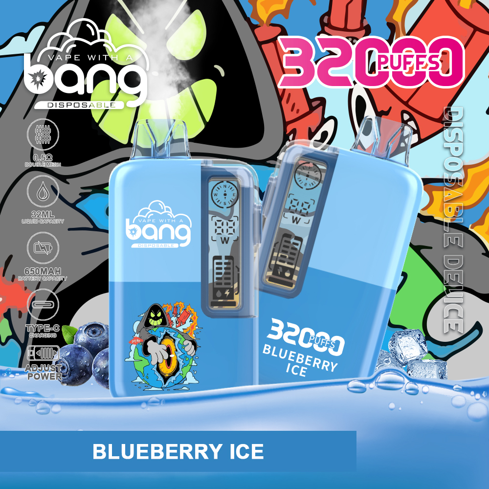 Bang 32000 Puffs Disposable Vape 32ml 0-5% Nicotine Smart Screen Display - Image 4