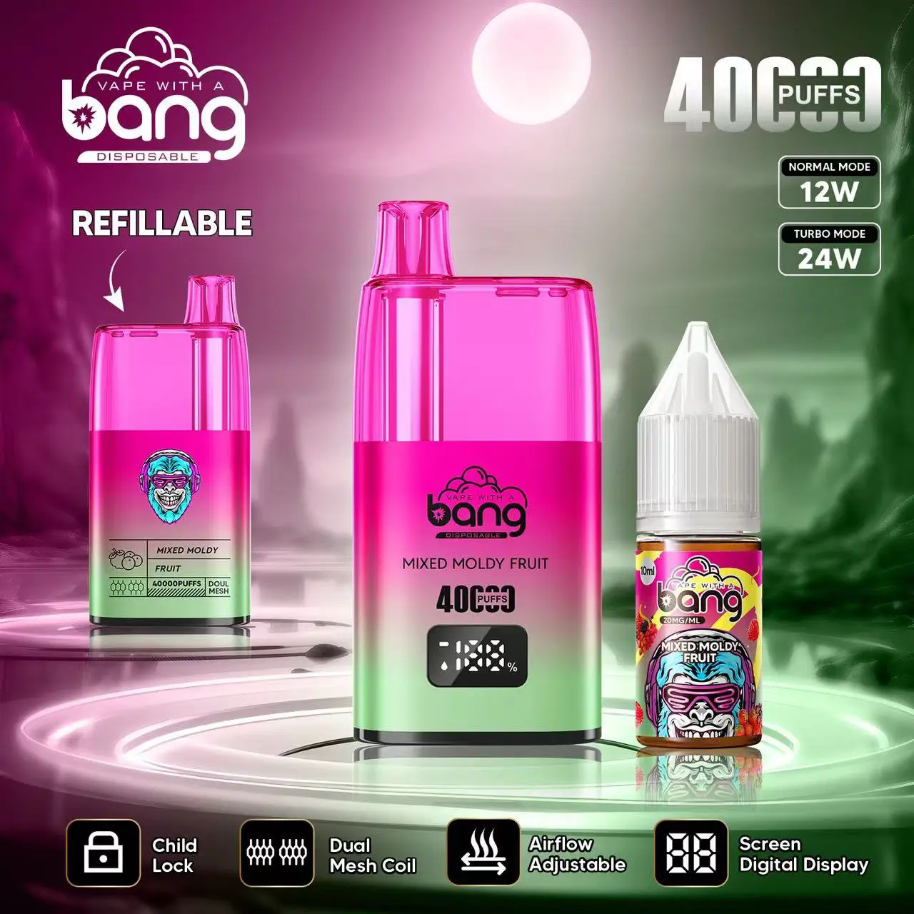 Bang 40000 40K Puffs LED Digital Display Screen Refillable Oil Vape - Image 18