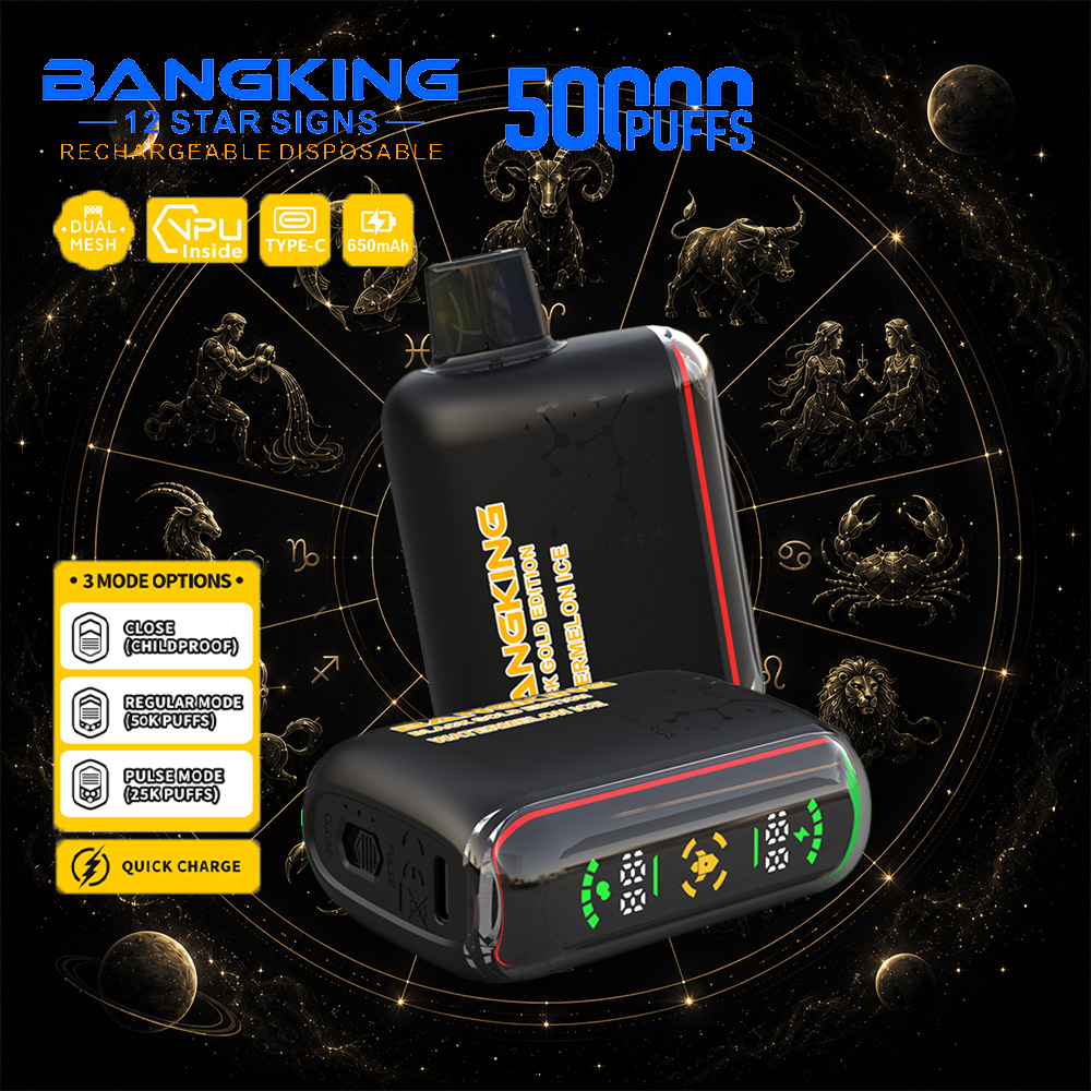 Bang King 12 Star Signs 50K 50000 Puffs Dual Mesh LED Display Disposable Vape - Image 3