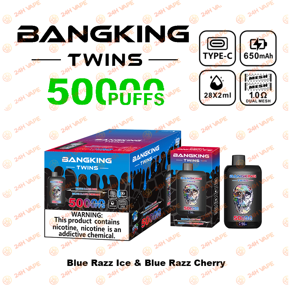 Bang King Twins 50000 50K Puffs 2% 3% 5% Nicotine Double Taste LED Display Disposable Vape - Image 3