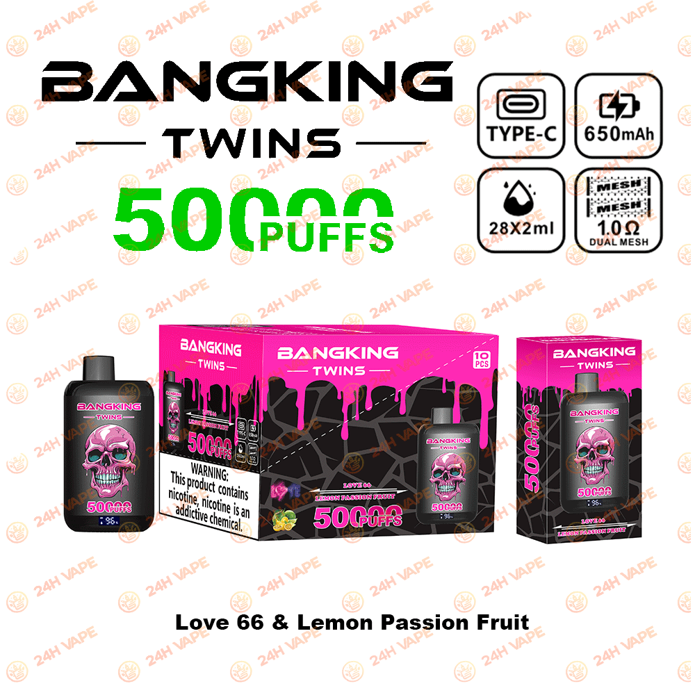 Bang King Twins 50000 50K Puffs 2% 3% 5% Nicotine Double Taste LED Display Disposable Vape - Image 20