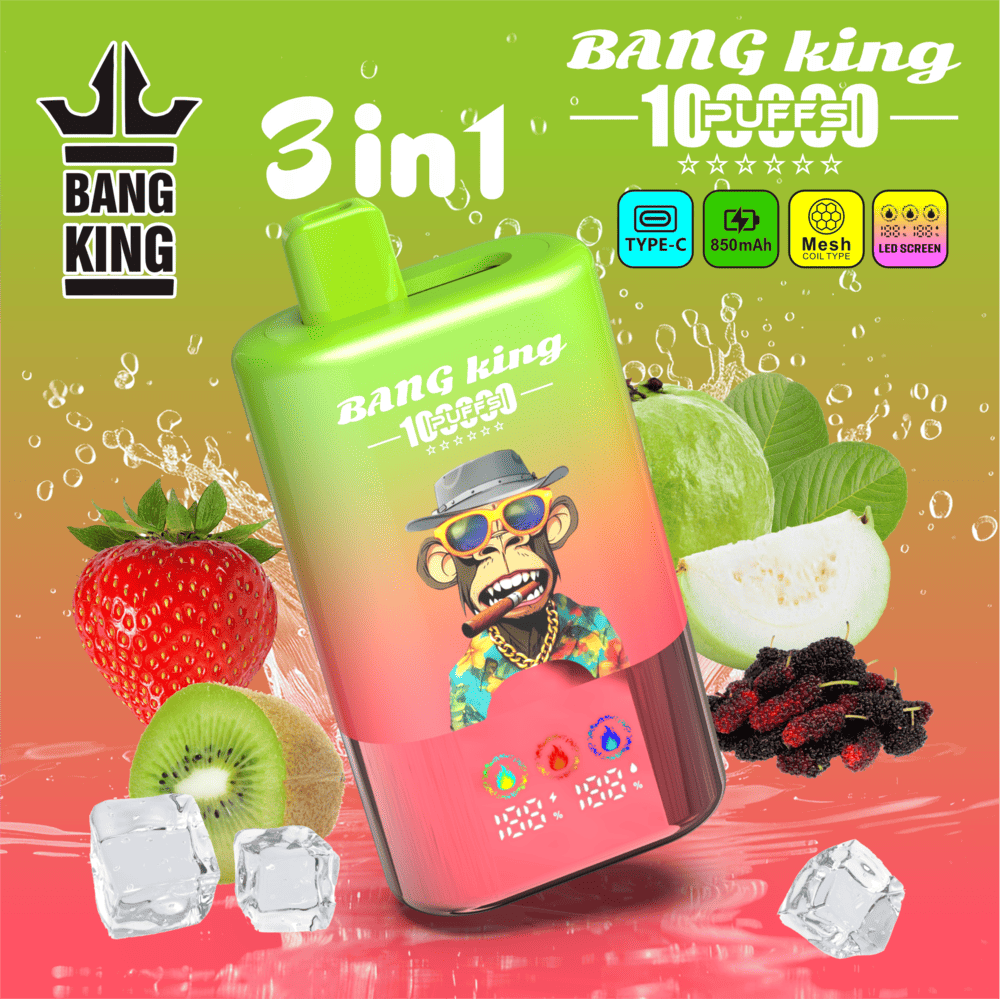 Bang King 100000 100K Puffs 3 In 1 Flavors Original Rechargeable LED Display Disposable Vape - Image 8