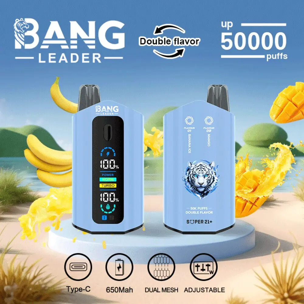 Bang Leader 50000 50K Puffs 2% 3% 5% Nicotine Double Taste LCD Display Disposable Vape - Image 26