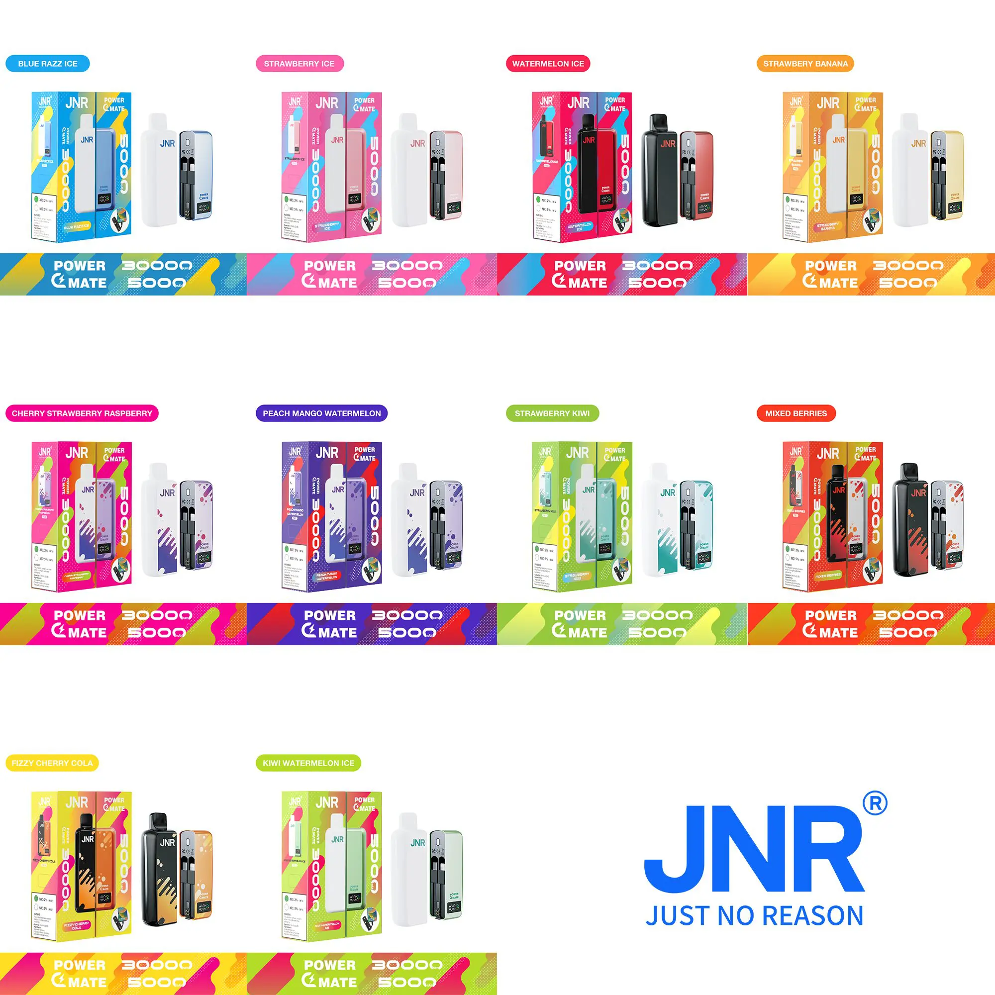 JNR Power Mate 30000 Puffs Smart Screen 5000mAh Power Bank Disposable Vape - Image 3