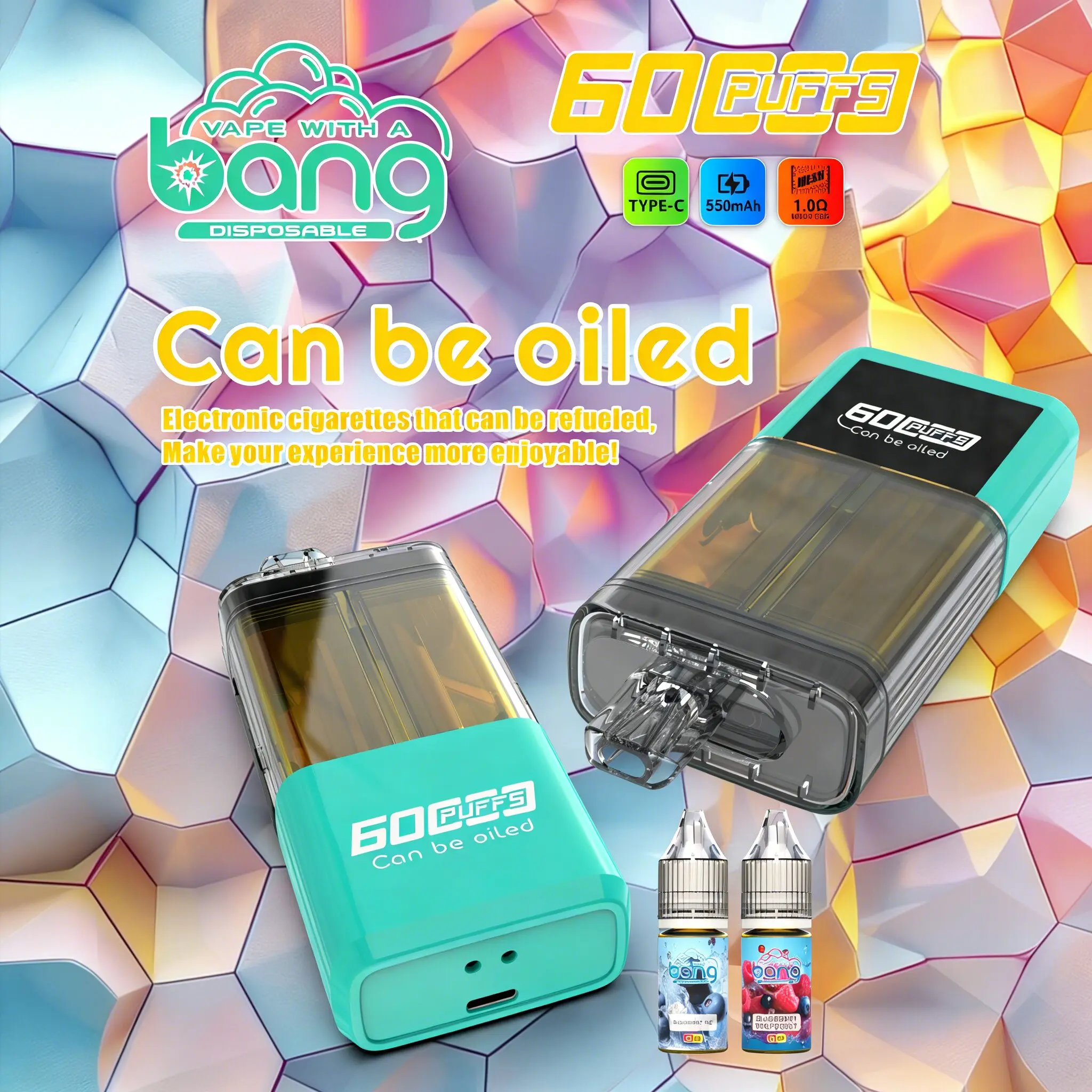 Bang 60K 60000 Puffs Dual Flavors Rechargeable Original Refillable Oil Vape - Image 6