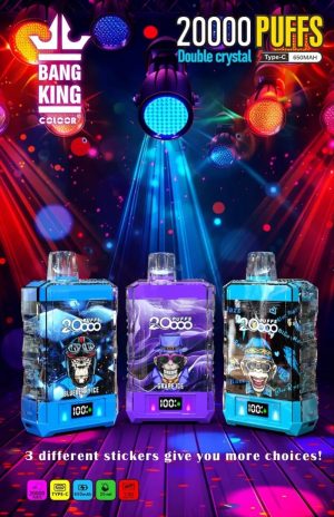 Bang King 20000 Puffs Disposable Vape 25ml 0-5% Nicotine LED Digital Display