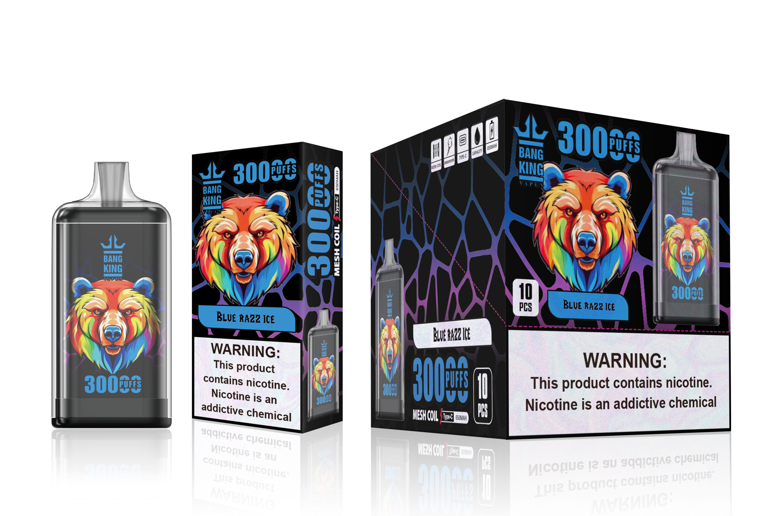 Bang King Crystal 30000 Puffs 30K Disposable Vape 25ml E-liquid 2%-5% Nicotine - Image 4
