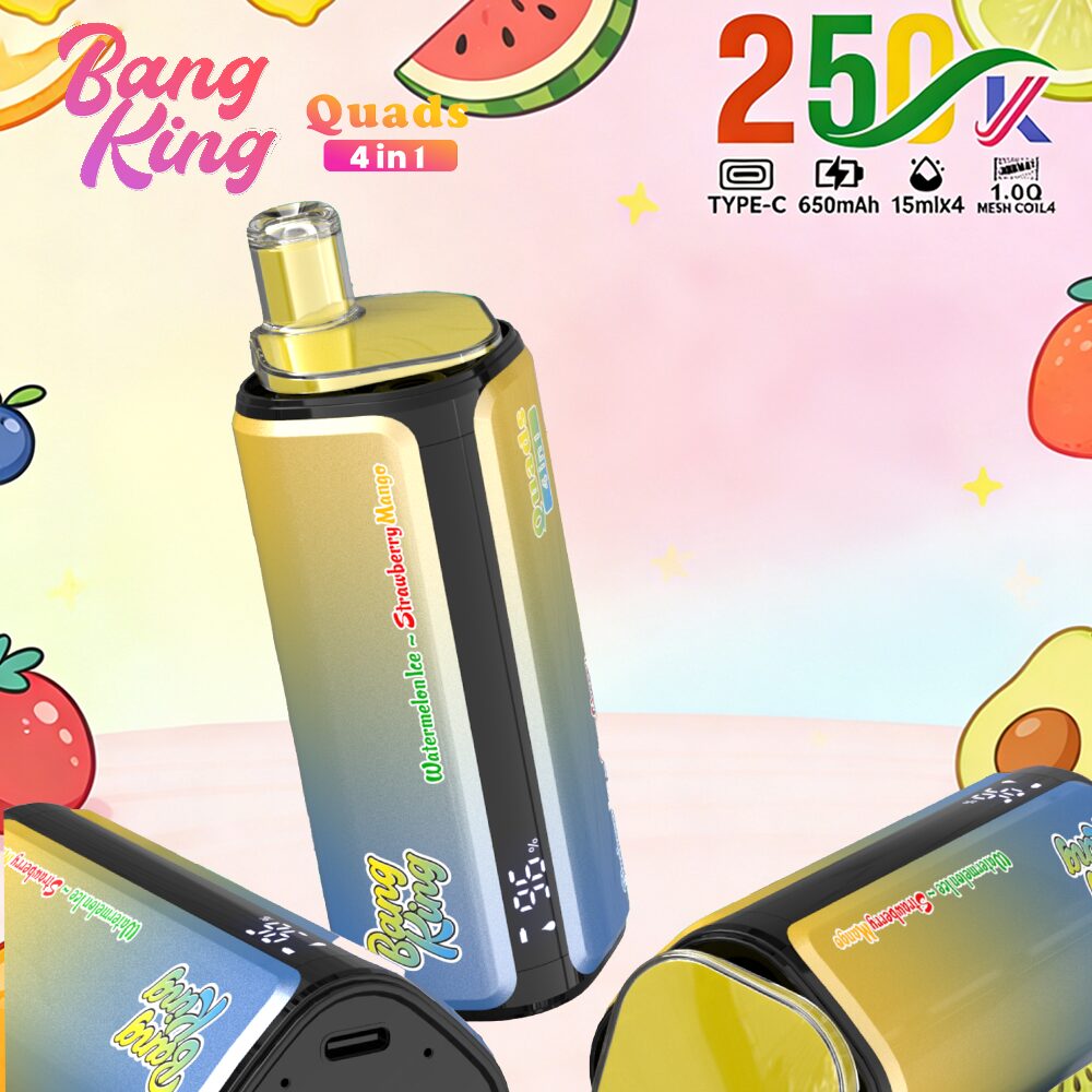 Bang King 250000 250K Puffs 4 In 1 Flavors Original Rechargeable LED Display Disposable Vape - Image 3