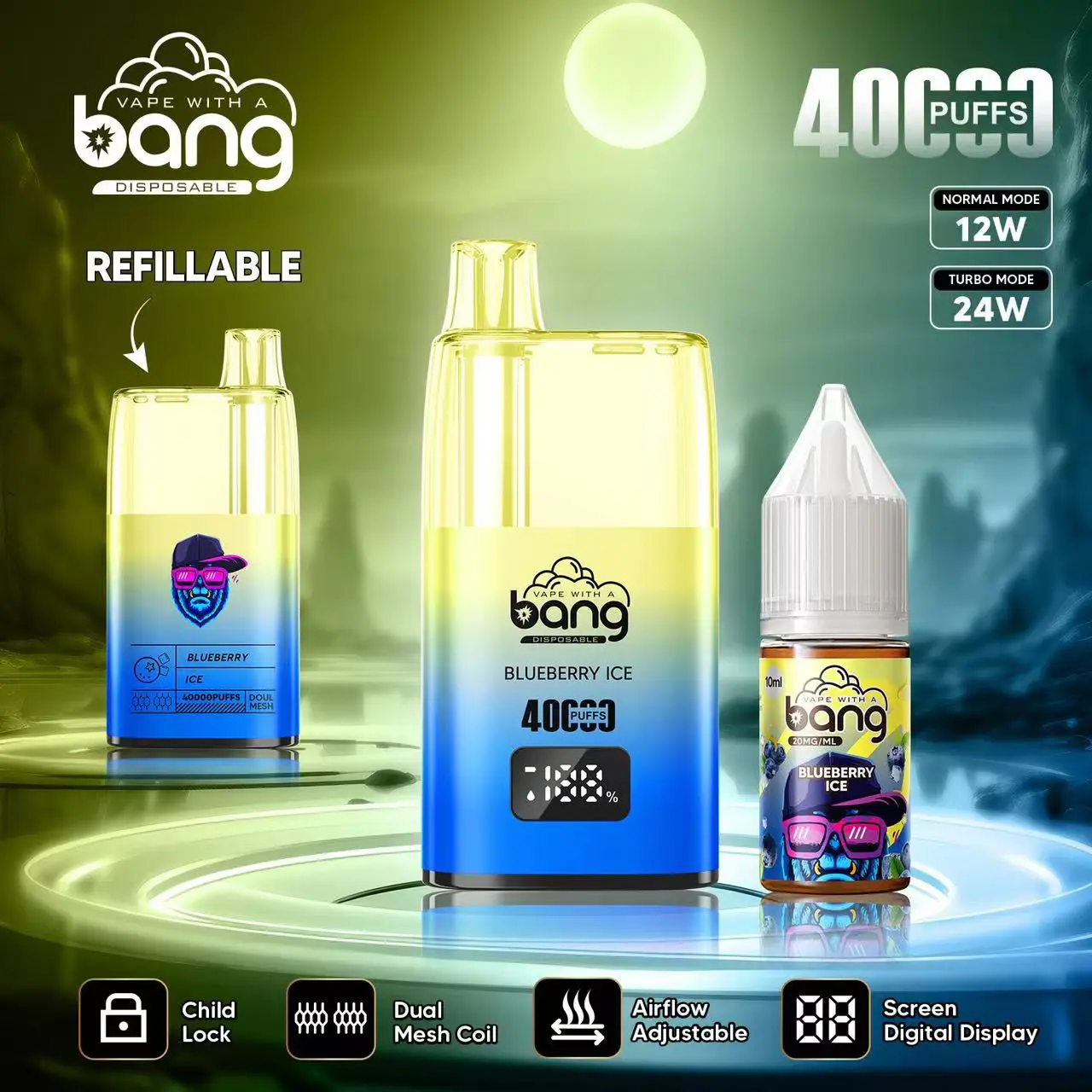 Bang 40000 40K Puffs LED Digital Display Screen Refillable Oil Vape - Image 26