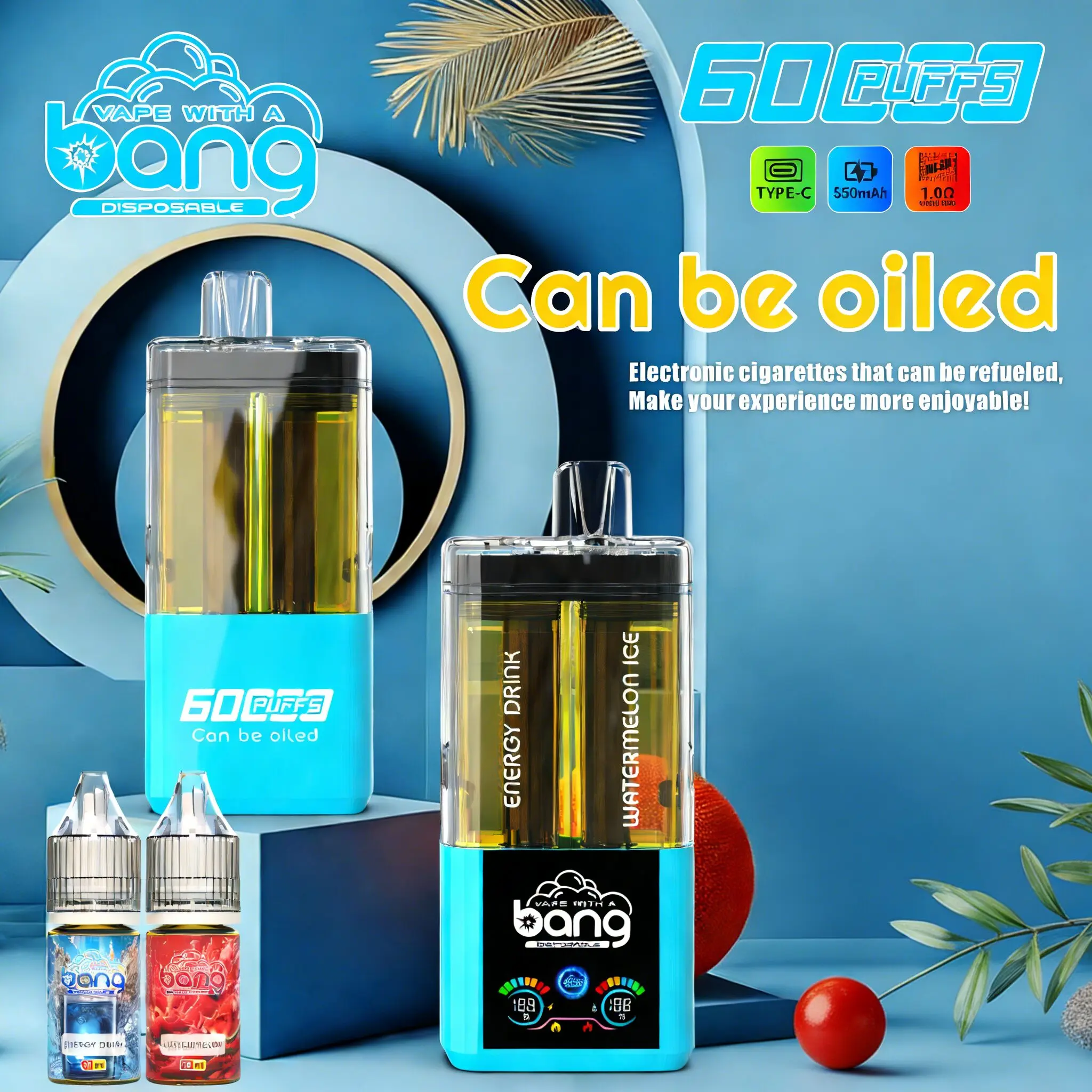 Bang 60K 60000 Puffs Dual Flavors Rechargeable Original Refillable Oil Vape - Image 8