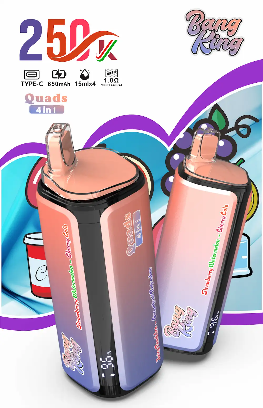 Bang King 250000 (250K) Puffs 4 in 1 Disposable Vape - Image 7