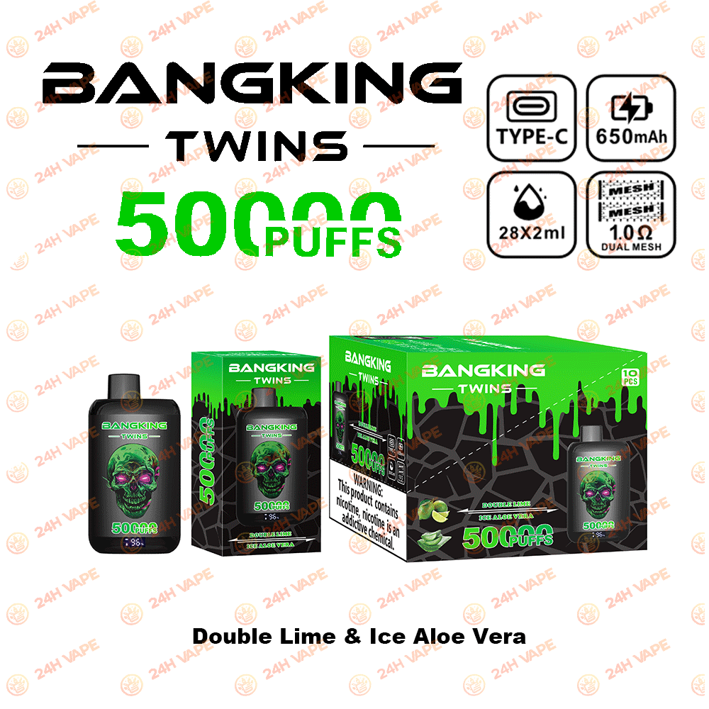 Bang King Twins 50000 50K Puffs 2% 3% 5% Nicotine Double Taste LED Display Disposable Vape - Image 24