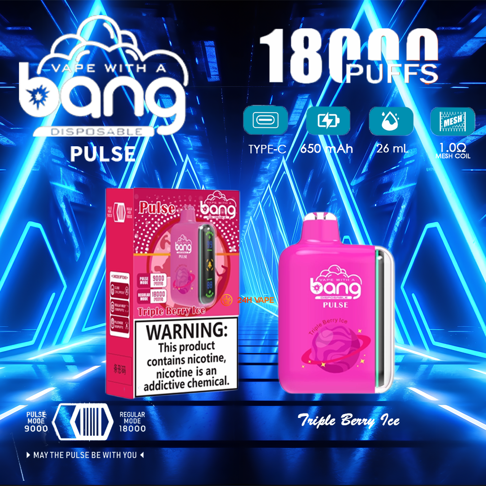 Bang Pulse 18000 18K Puffs Dual Mesh Disposable Vape Electronic Cigarette Pod - Image 5