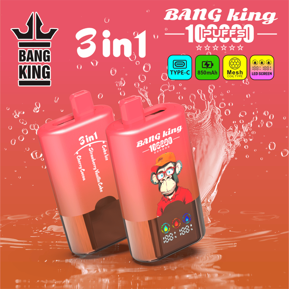 Bang King 100000 100K Puffs 3 In 1 Flavors Original Rechargeable LED Display Disposable Vape - Image 19
