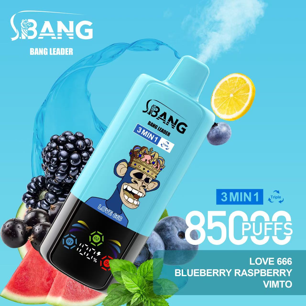 Bang Leader 85000 Puffs 3-in-1 Flavors Disposable Vape 60ml 0-5% Nicotine