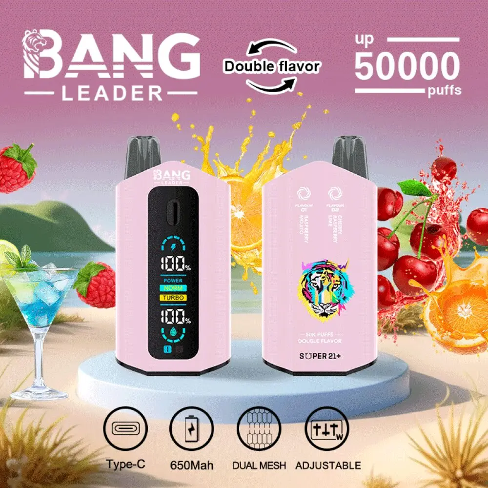 Bang Leader 50000 50K Puffs 2% 3% 5% Nicotine Double Taste LCD Display Disposable Vape - Image 12