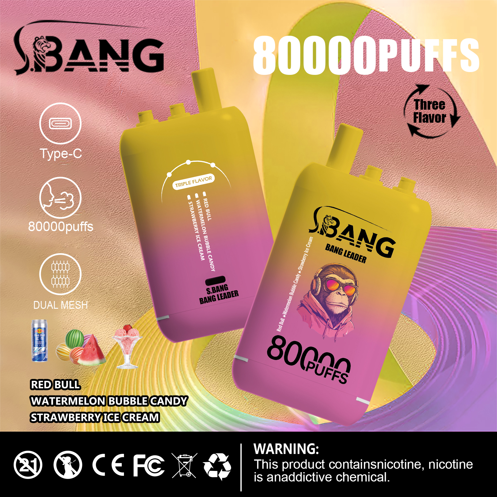 Bang Leader 80000 80K Puffs 3 in 1 Flavors Newest Original Rechargeable Disposable Vape - Image 13