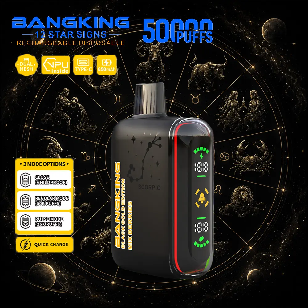 Bang King 12 Star Signs 50K 50000 Puffs Dual Mesh LED Display Disposable Vape - Image 14