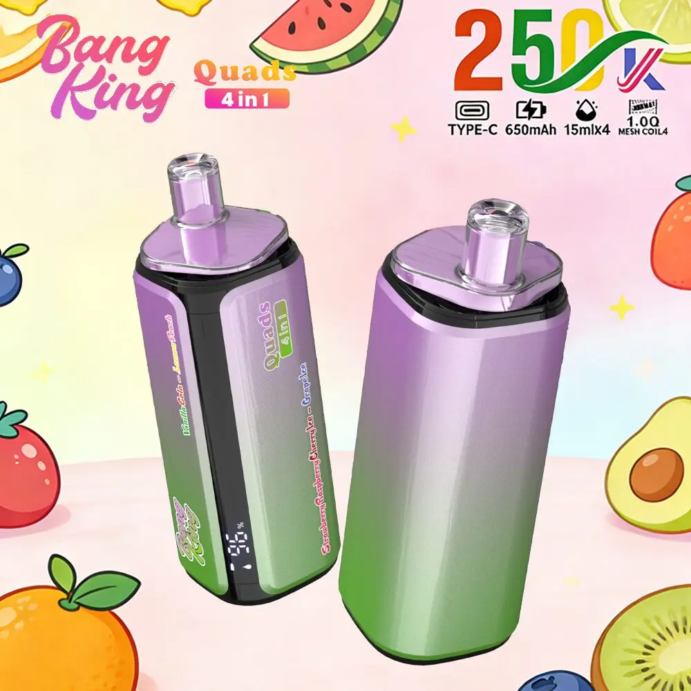 Bang King 250000 250K Puffs 4 In 1 Flavors Original Rechargeable LED Display Disposable Vape - Image 6