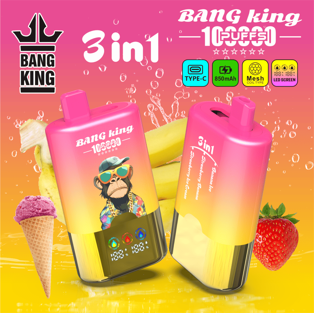 Bang King 100000 100K Puffs 3 In 1 Flavors Original Rechargeable LED Display Disposable Vape - Image 26