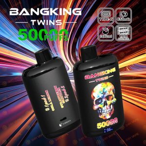Bang King Twins 50000 50K Puffs 2% 3% 5% Nicotine Double Taste LED Display Disposable Vape