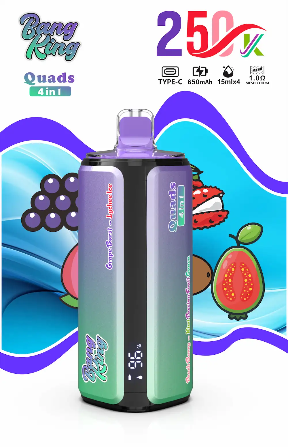 Bang King 250000 (250K) Puffs 4 in 1 Disposable Vape - Image 5