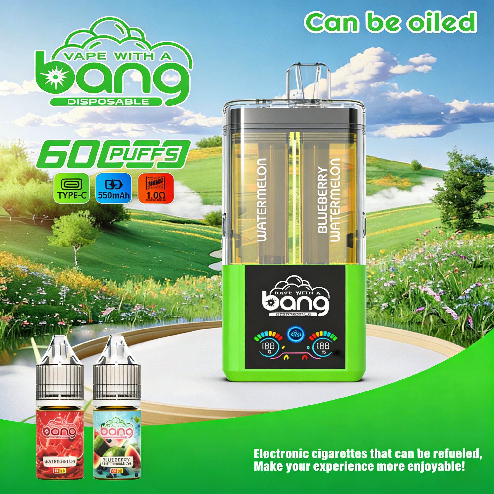 Bang 60K 60000 Puffs Dual Flavors Rechargeable Original Refillable Oil Vape - Image 23