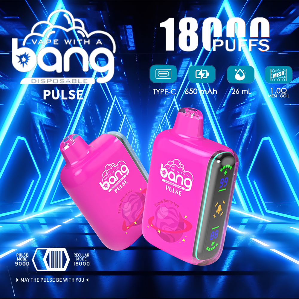 Bang Pulse 18000 18K Puffs Dual Mesh Disposable Vape Electronic Cigarette Pod - Image 2