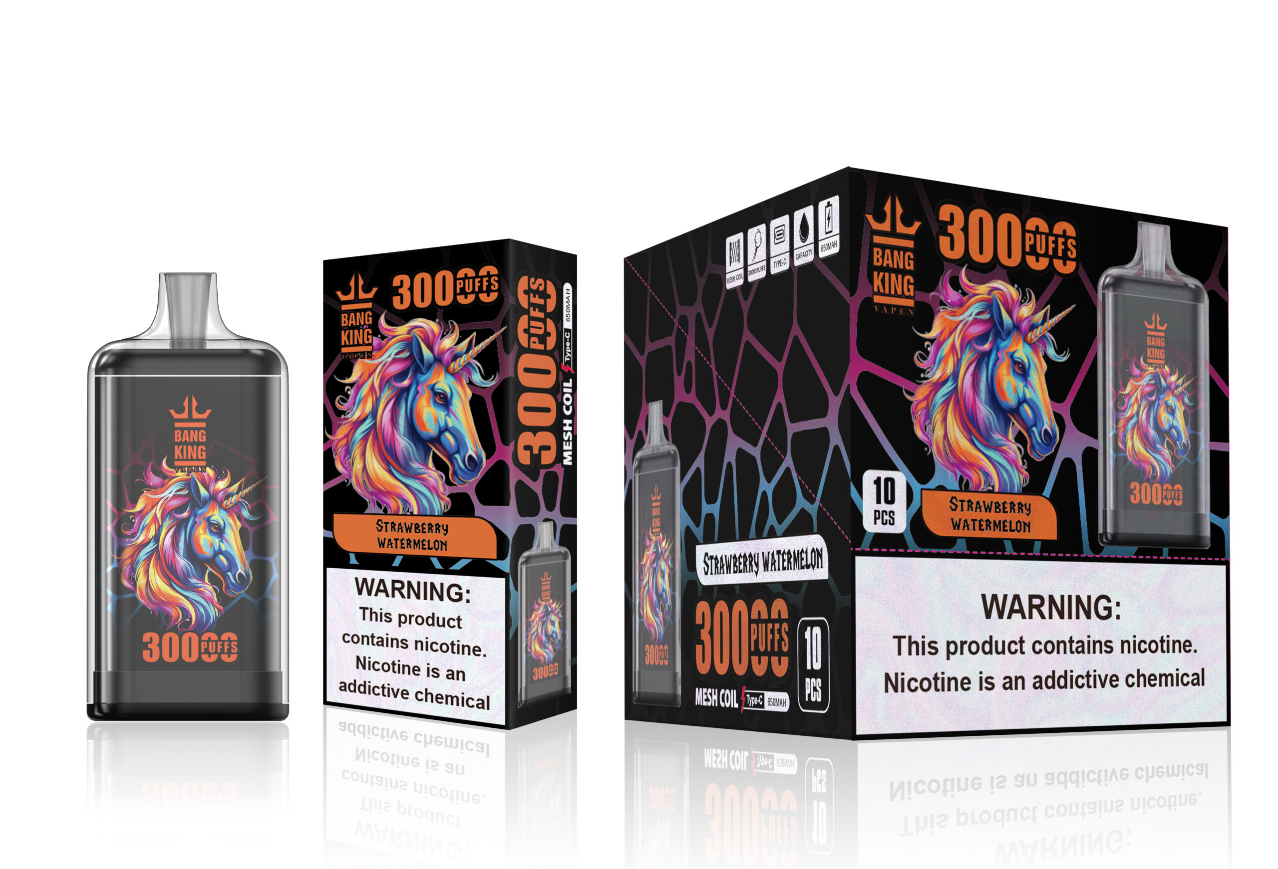 Bang King Crystal 30000 Puffs 30K Disposable Vape 25ml E-liquid 2%-5% Nicotine - Image 2