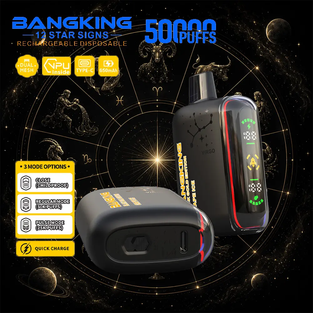 Bang King 12 Star Signs 50K 50000 Puffs Dual Mesh LED Display Disposable Vape - Image 22