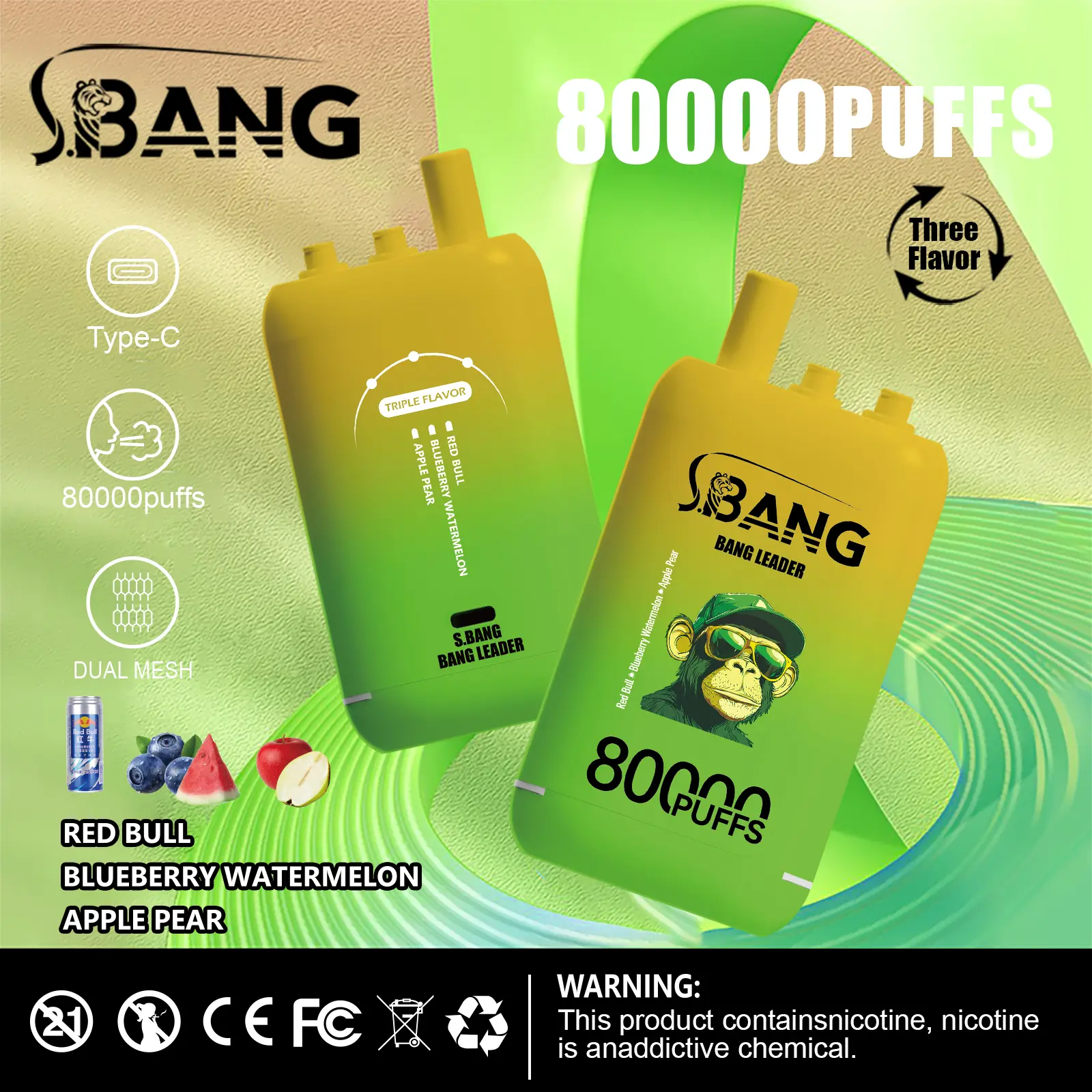 Bang Leader 80000 80K Puffs 3 in 1 Flavors Newest Original Rechargeable Disposable Vape - Image 16