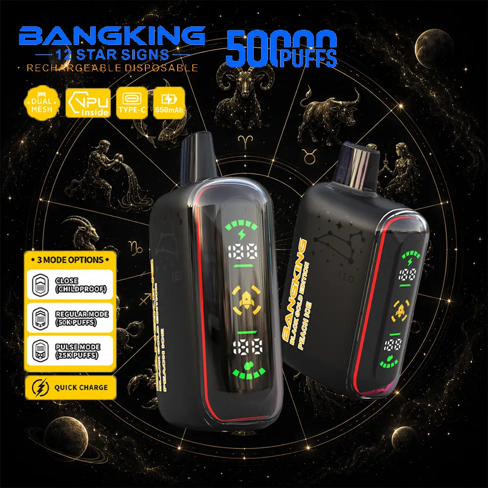 Bang King 12 Star Signs 50K 50000 Puffs Dual Mesh LED Display Disposable Vape - Image 12