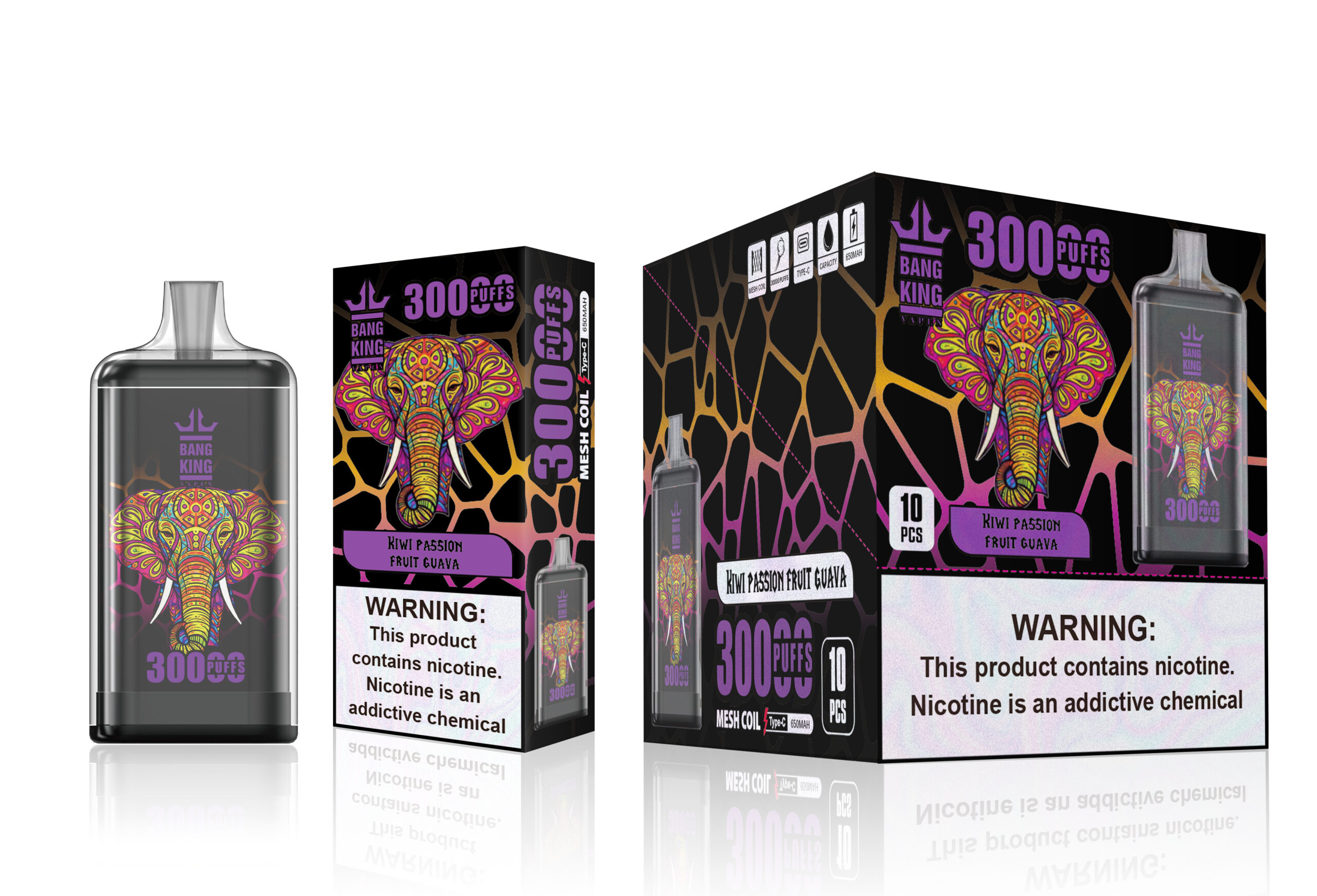 Bang King Crystal 30000 Puffs 30K Disposable Vape 25ml E-liquid 2%-5% Nicotine - Image 3